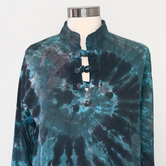 Dharma Trading Company Tops - Dharma Trading Company Tie Dye Henley